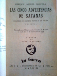 Portada del libro LAS CINCO ADVERTENCIAS DE SATANÁS