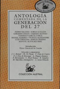 Portada del libro ANTOLOGÍA COMENTADA DE LA GENERACIÓN DEL 27
