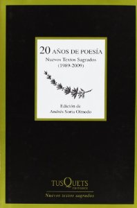 Portada del libro 20 AÑOS DE POESÍA. NUEVOS TEXTOS SAGRADOS (1989-2009)
