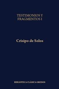 Portada del libro TESTIMONIOS Y FRAGMENTOS I